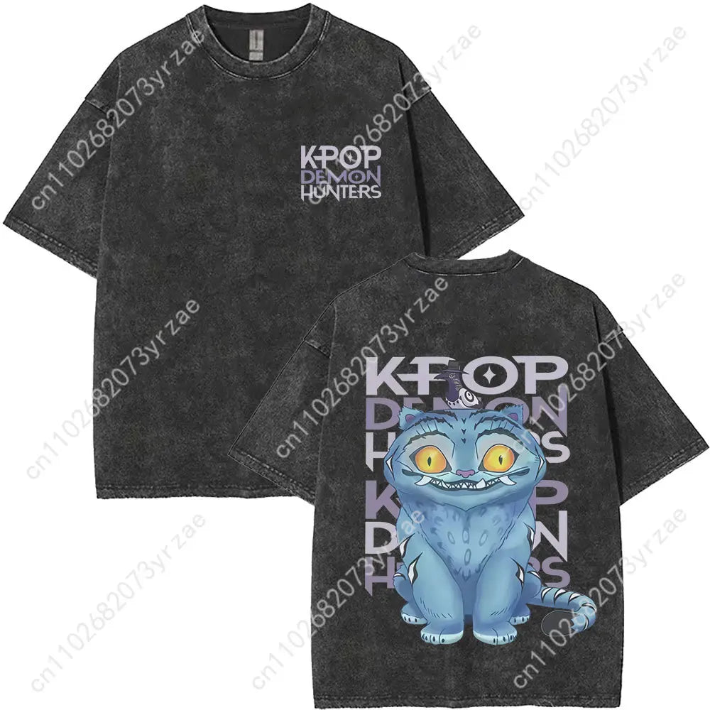 K-pop Demon Hunters Vintage T-Shirt | Premium Cotton Retro Wash Tee