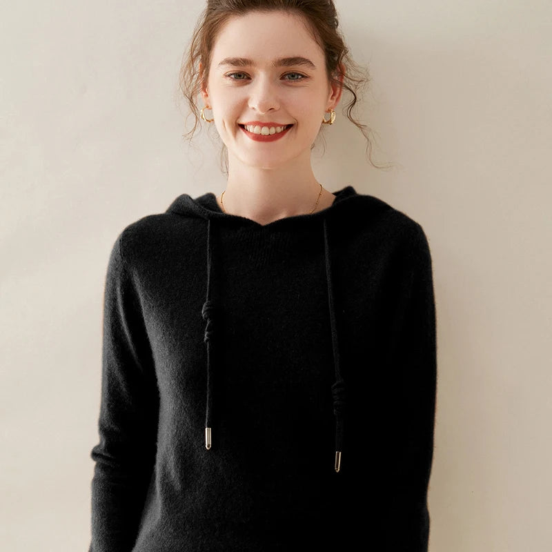 Cashmere Hooded Pullover - Premium Luxury Sweater