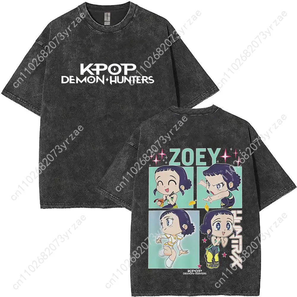 K-pop Demon Hunters Vintage T-Shirt | Premium Cotton Retro Wash Tee