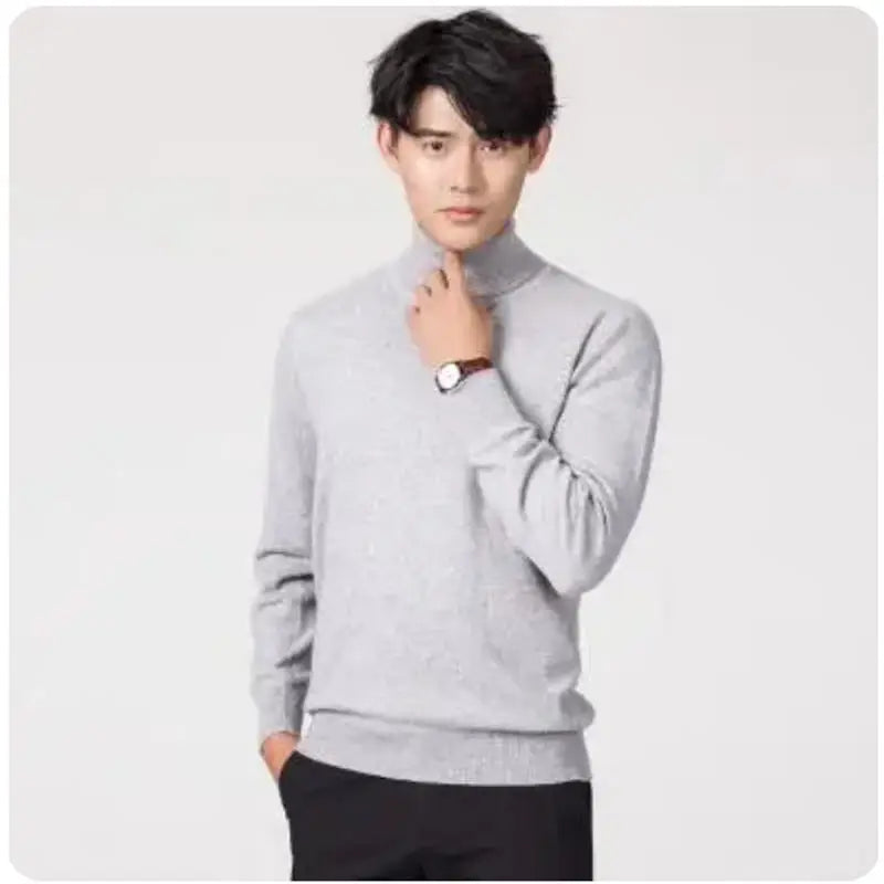 Men's Premium Cashmere Turtleneck Sweater | Luxury Knitwear