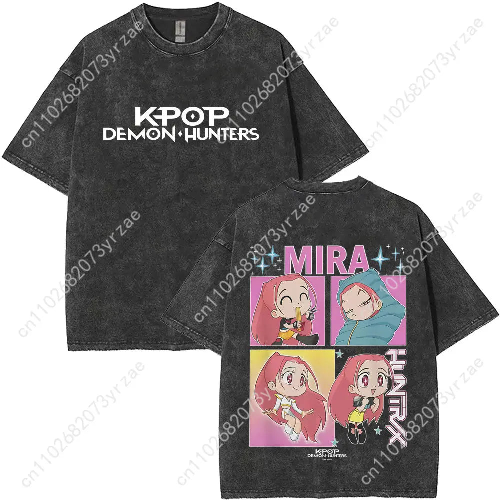 K-pop Demon Hunters Vintage T-Shirt | Premium Cotton Retro Wash Tee