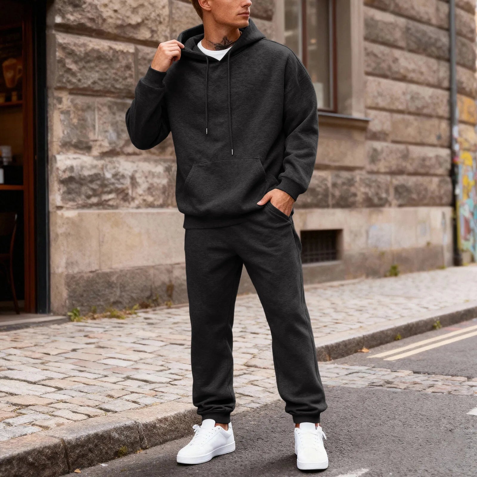 Fleece-Lined Thermal Tracksuit Set - Hooded Sweatshirt & Joggers | McDowell Gray