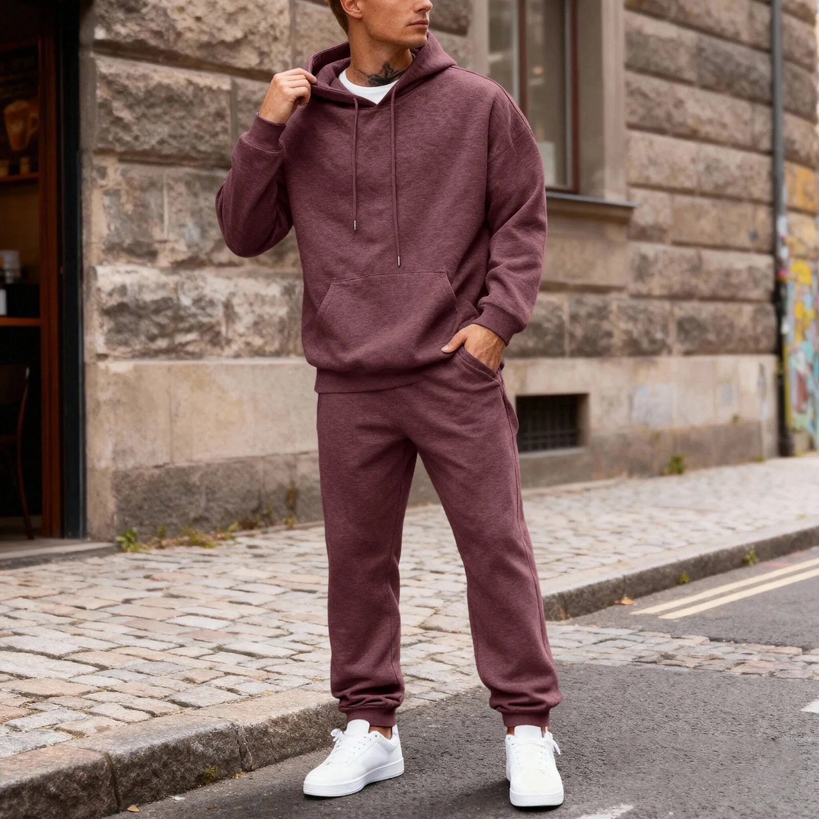Fleece-Lined Thermal Tracksuit Set - Hooded Sweatshirt & Joggers | McDowell Gray