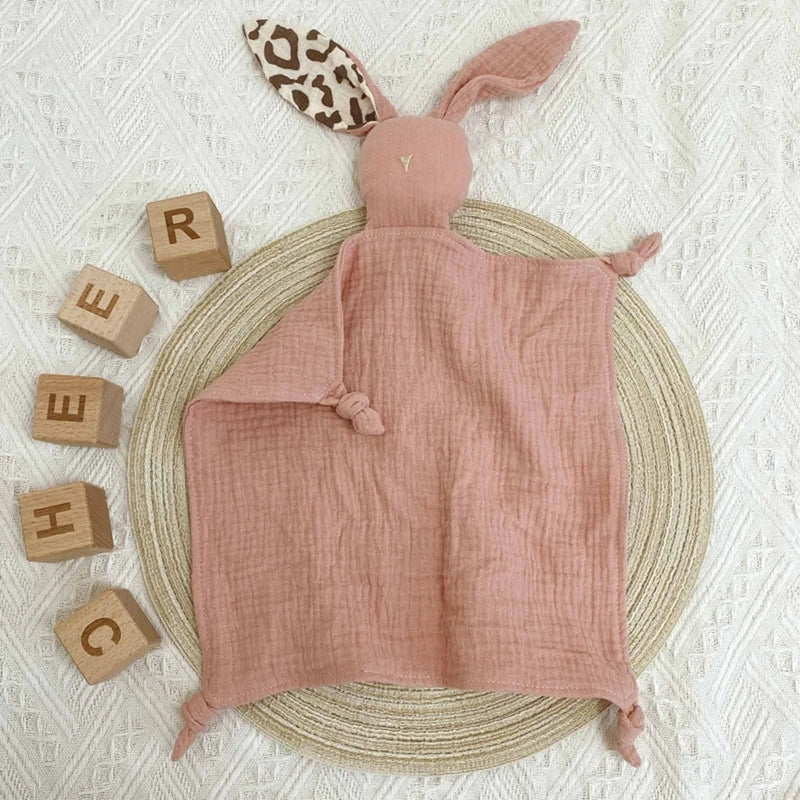 Premium Cotton Baby Comfort Blanket - Rabbit Lovey Security Blanket