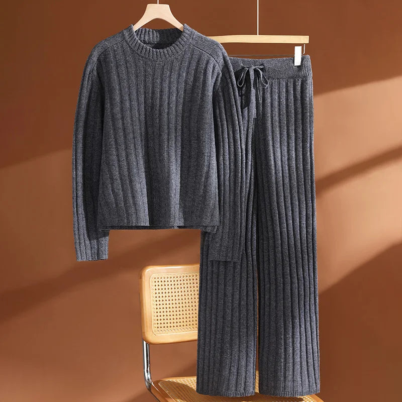 100% Australian Merino Wool Knit Set - Premium Luxury Loungewear