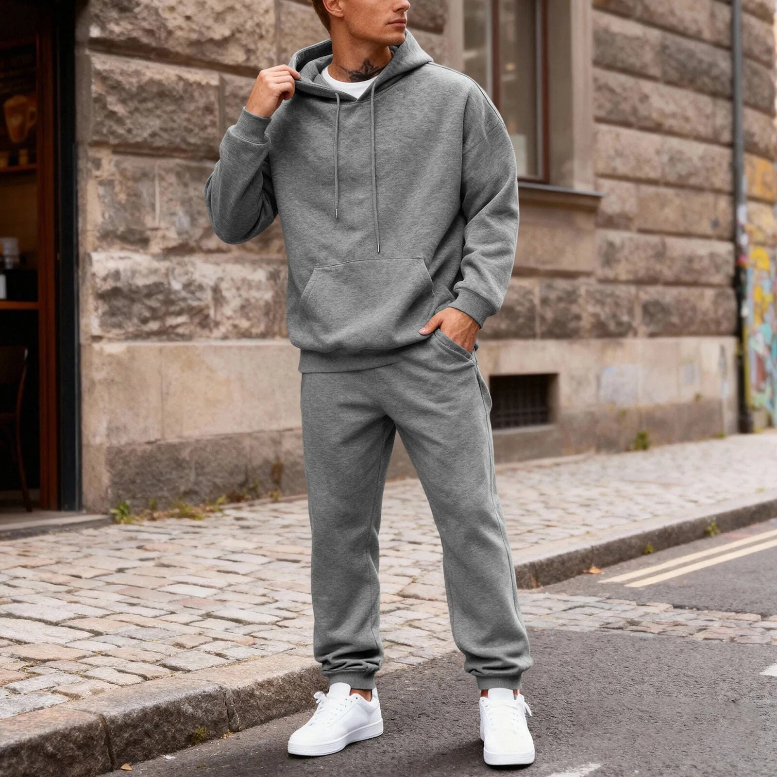Fleece-Lined Thermal Tracksuit Set - Hooded Sweatshirt & Joggers | McDowell Gray