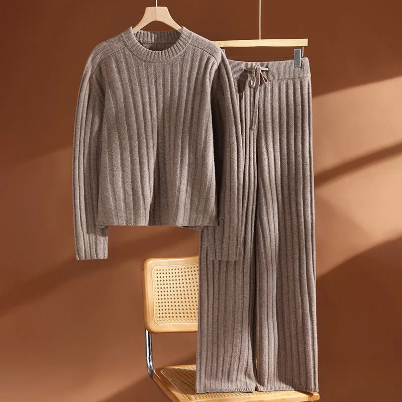 100% Australian Merino Wool Knit Set - Premium Luxury Loungewear