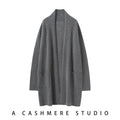 100% Pure Cashmere Long Cardigan - Luxury Knitwear Coat