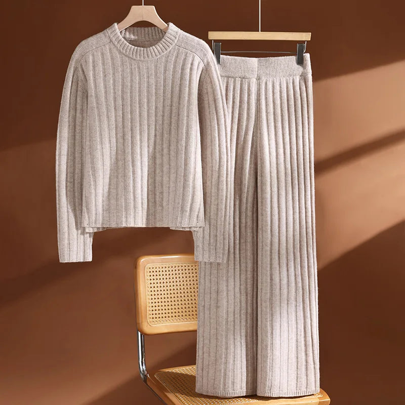 100% Australian Merino Wool Knit Set - Premium Luxury Loungewear