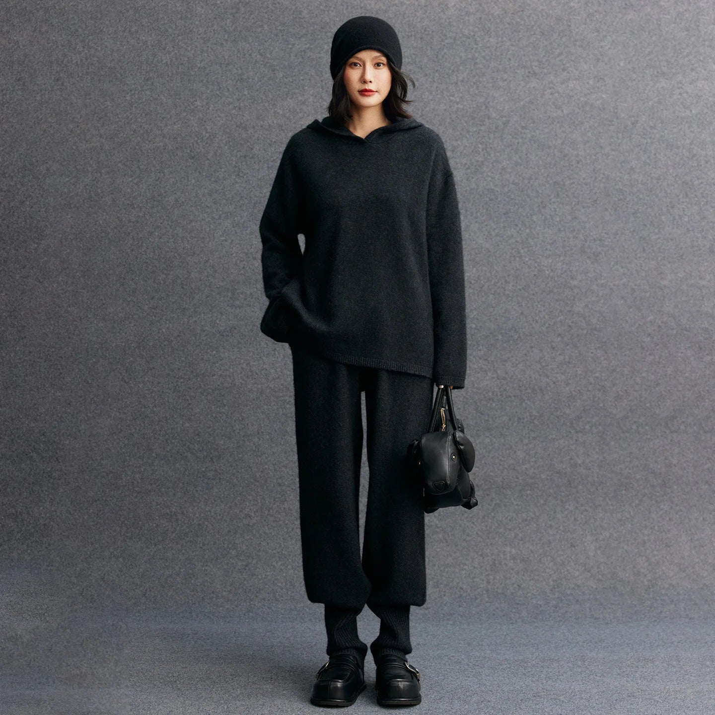 100% Pure Cashmere Hooded Set - Premium Luxury Loungewear