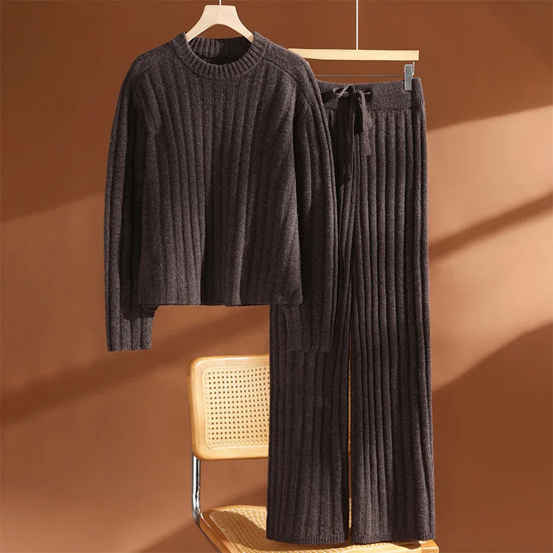 100% Australian Merino Wool Knit Set - Premium Luxury Loungewear